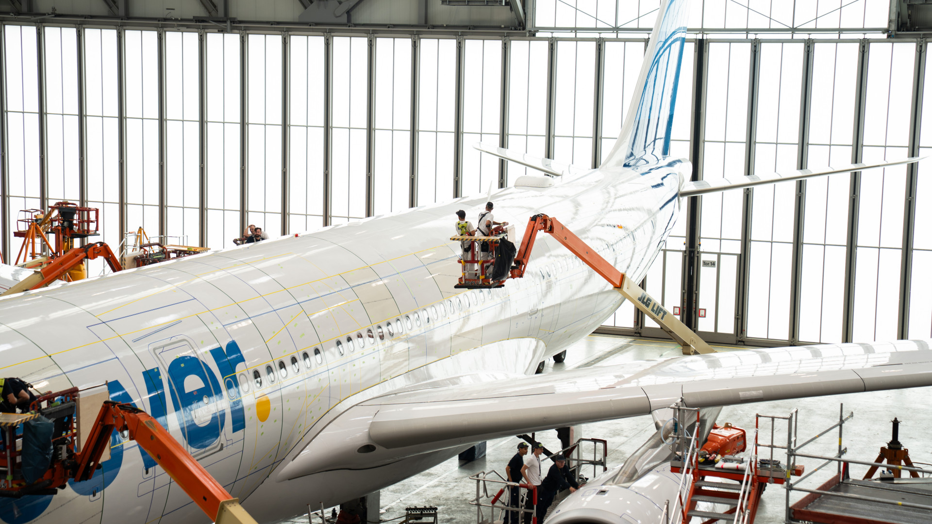 Airbus A330 utilizado en las pruebas de certificación de AeroSHARK de Lufthansa Group